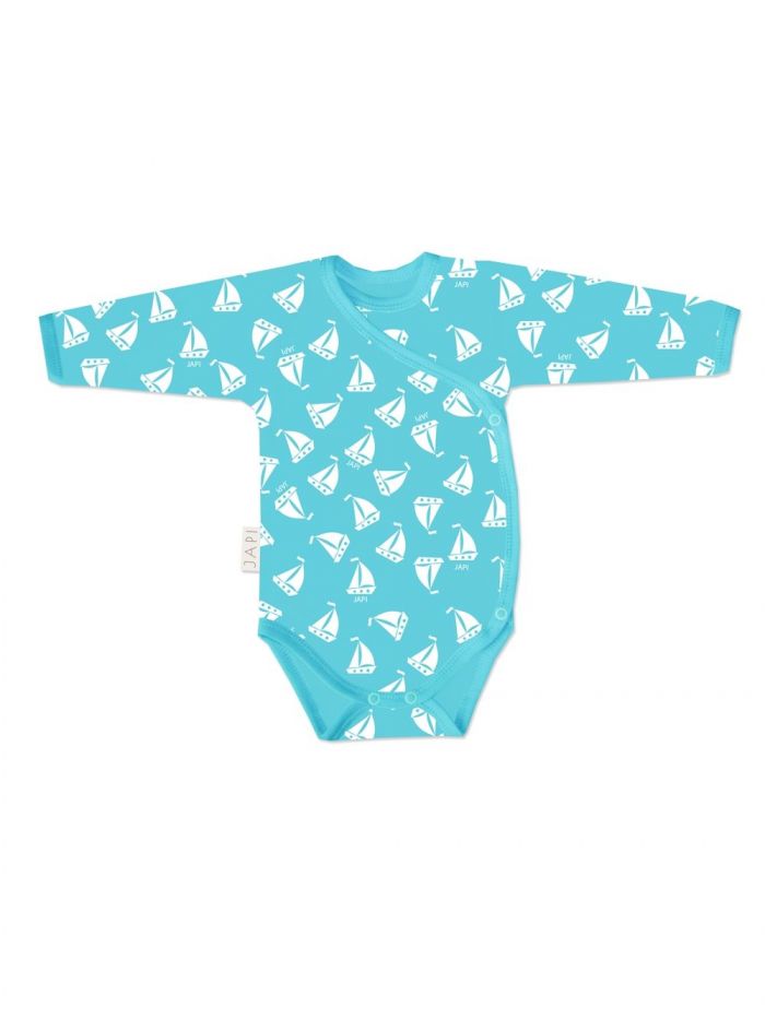 Long-sleeved wrapover bodysuit SAILBOAT