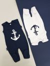 Sleeveless footie NAUTICAL